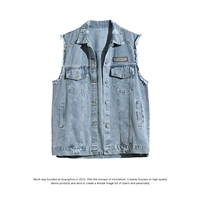 Весенний джинсовый жилет, длинная куртка без рукавов, в корейском стиле, средней длины