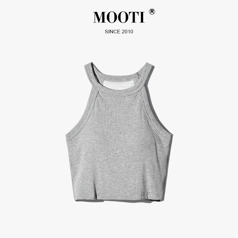 Топ (MOOTI) короткий трёхслойный с чашками, укороченный бюстгальтер, реглан-спинка, разные цвета