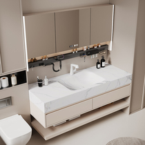 Slate hot-bent seamless integrated basin bathroom cabinet combination DuPont Corian washbasin bathroom hand wash