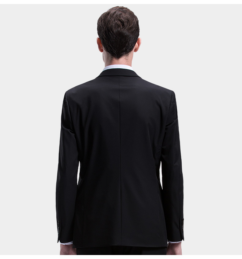 Bộ đồ vest nhỏ của St. Dexi 2019 Thu mới Thanh niên Đen quý ông đang kết hợp bộ đồ cưới - Suit phù hợp quần nam