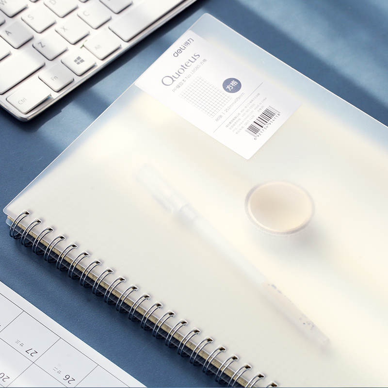 Waterproof matte simple PP spiral this coil this 80-sheet grid this horizontal line checkered note notebook