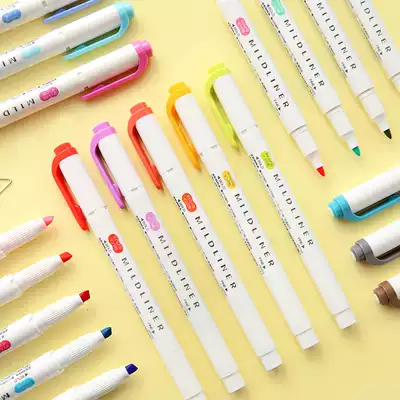 ZEBRA Zebra WKT7 double-headed light hand account fluorescent color notebook number pen Soft focus marker pen for students