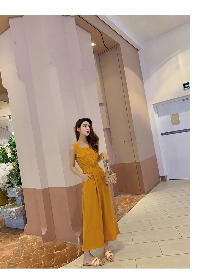 VK旗艦店 韓國風寬鬆氣質高腰單品連身褲