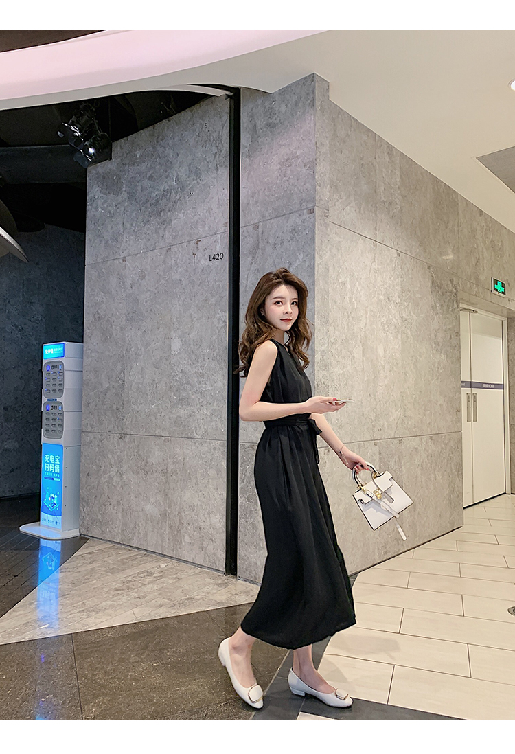 VK旗艦店 韓系九分褲連身褲寬鬆寬口褲套裝無袖褲裝