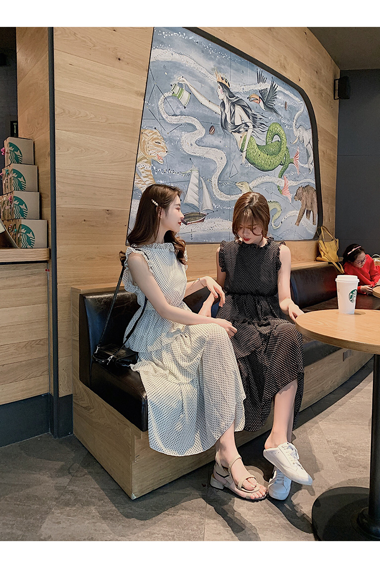 VK旗艦店 韓系波點蛋糕裙子仙女無袖洋裝