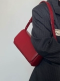 Ретро бордовая сумка подмышку, квадратная сумка на одно плечо, коллекция 2023