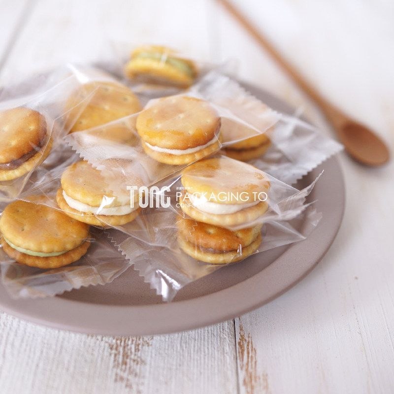 Disposable button Biscuits Transparent Machine Seal Bag Baking Dessert Square Bull Rolling Sugar Milk Date Mini independent packaging