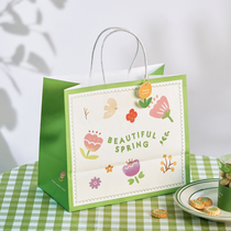 Baking Bread Green Group Handbag Bagged Sweet cake Next afternoon tea big number takeaway packed bag shopping bag