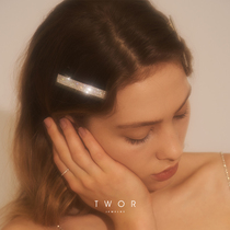 TWOR 1980s bright streamer inlaid sparkling advanced sense retro hairclip side clip Bangar clip
