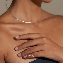 TWOR original glossy sparkling retro fine silk satin s925 silver multi-layer necklace choker Silver