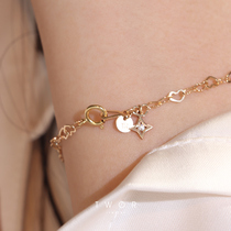 TWOR original design handmade American 14K gold note simple daily love chain bracelet Wild
