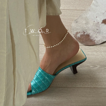 TWOR original handmade knot Shi Jia Gao Liangze pearl anklet retro ins style holiday style