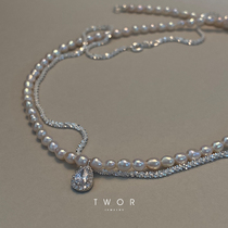 TWOR Yingying Zhuzhu original exquisite pearl skit natural wild keshi pearl necklace fresh water