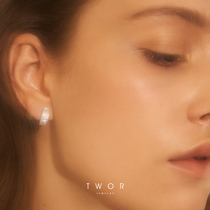 TWOR 1980s brilliant streamer s925 silver shiny retro daily small earring female simple versatile