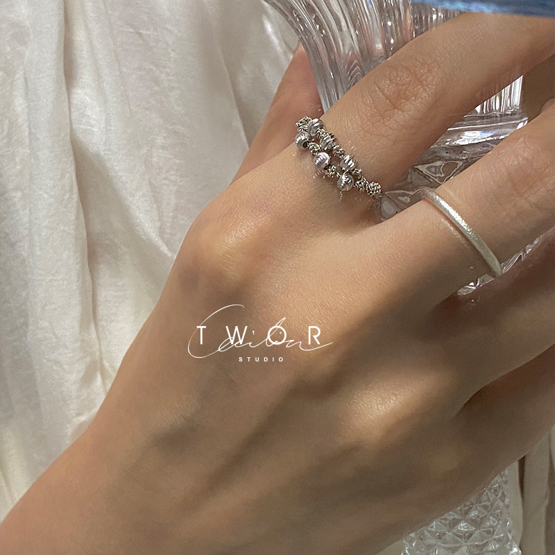TWOR Custom Ancient Law s925 Silver Minimalist Ring Tail Ring Stacking Wear Back