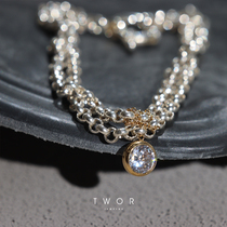 TWOR original design Rhine series s925 silver double layer zircon bracelet female ins niche design