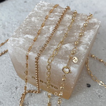 TWOR handicraft workshop in the United States 14K gold gold hand a practical versatile basic gold necklace choker collection