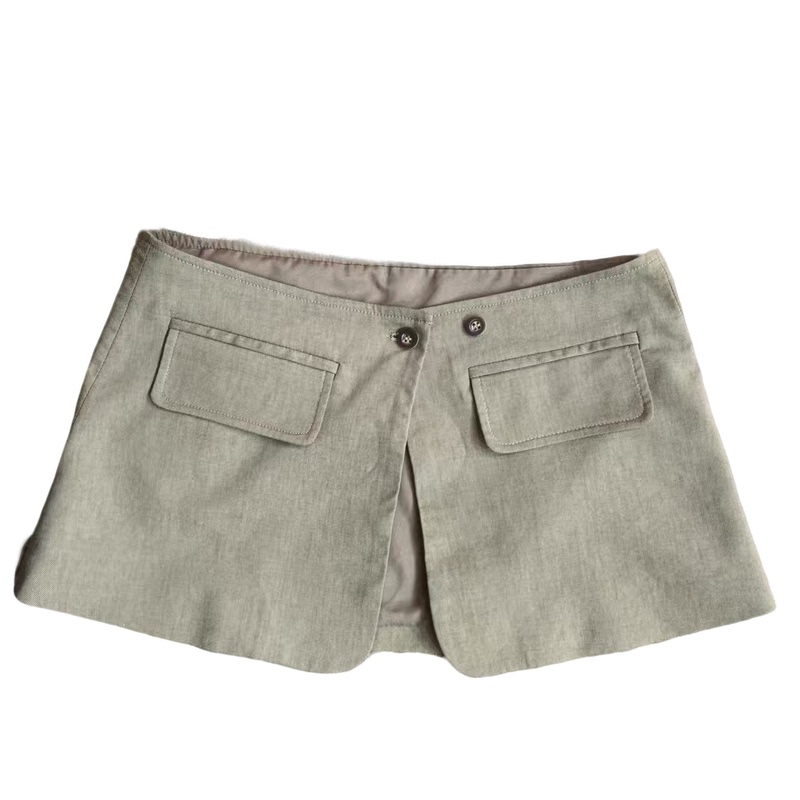 Infobyfive2026 Summer Green Two-Button Workwear Pants with Waistband Nf0606503