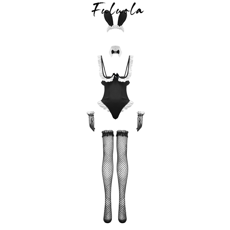 Fuluola2026 New Sexy Pajamas Summer Bunny Girl Uniform High-End Lace Suspender Nightgown Jumpsuit Fuluola2026 New Sexy Pajamas Summer Bunny Girl Uniform High-End Lace Suspender Nightgown Jumpsuit