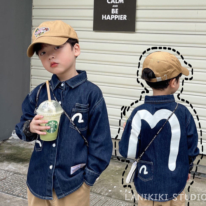 Lanikiki Spring Autumn New Children's Day Ensemble Denim Shirt Jacket