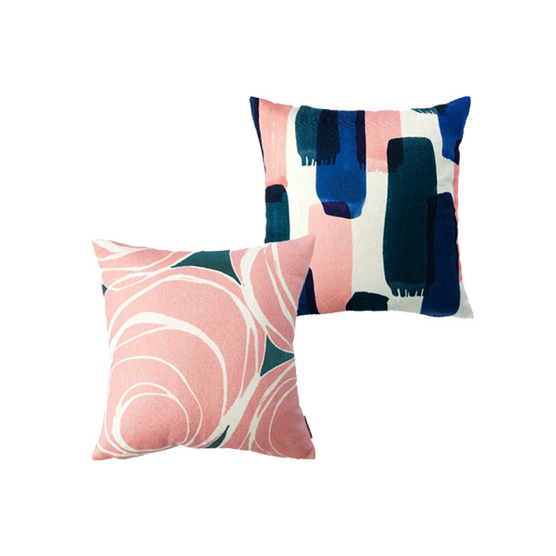 ciaogao pillow pillow case does not contain core ins female soft model room flower square pink double-sided cushion cover