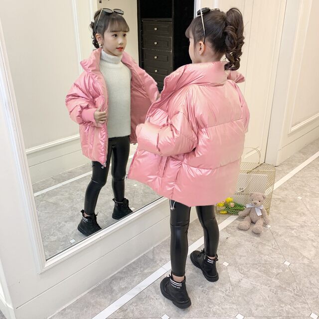 Children's clothing girls' down jacket white duck down 2022 new winter foreign style children's jacket middle and big children's winter clothing thickened