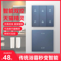 Bath heater smart switch Tmall Elf voice control wireless remote control bathroom heater lighting dual control switch wireless touch