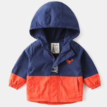 Boy jacket Spring and autumn 2022 new Korean version Chaoyang Tide Ocean Boy Clothing Baby even hat Assault Clothes Children Double blouses