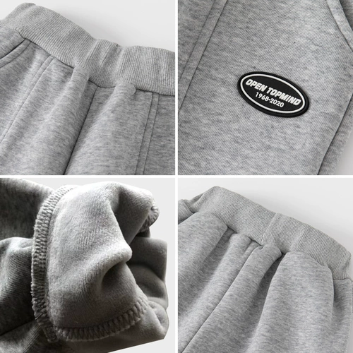 Осенние детские бархатные удерживающие тепло штаны для мальчиков