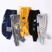 Boy pants spring autumn style 2022 new baby pure cotton loose baby foreign air casual long pants children sports pants