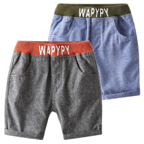 Boy shorts cotton linen 50% 2022 new ocean gas summer clothing children casual baby with children in the middle of summer