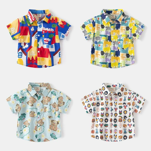 Летняя рубашка для мальчиков, детская летняя одежда, детская одежда
