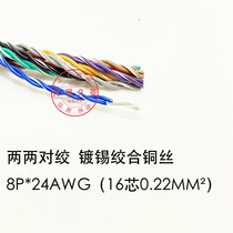16-core twisted pair shielded wire servo control wire 16*0 2 square 8 pairs 8P*24AWG flexible wire