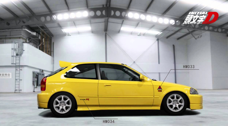 頭文字d Initial D 館智幸 Ek9 3m反光個性創意劃痕貼車貼hm033