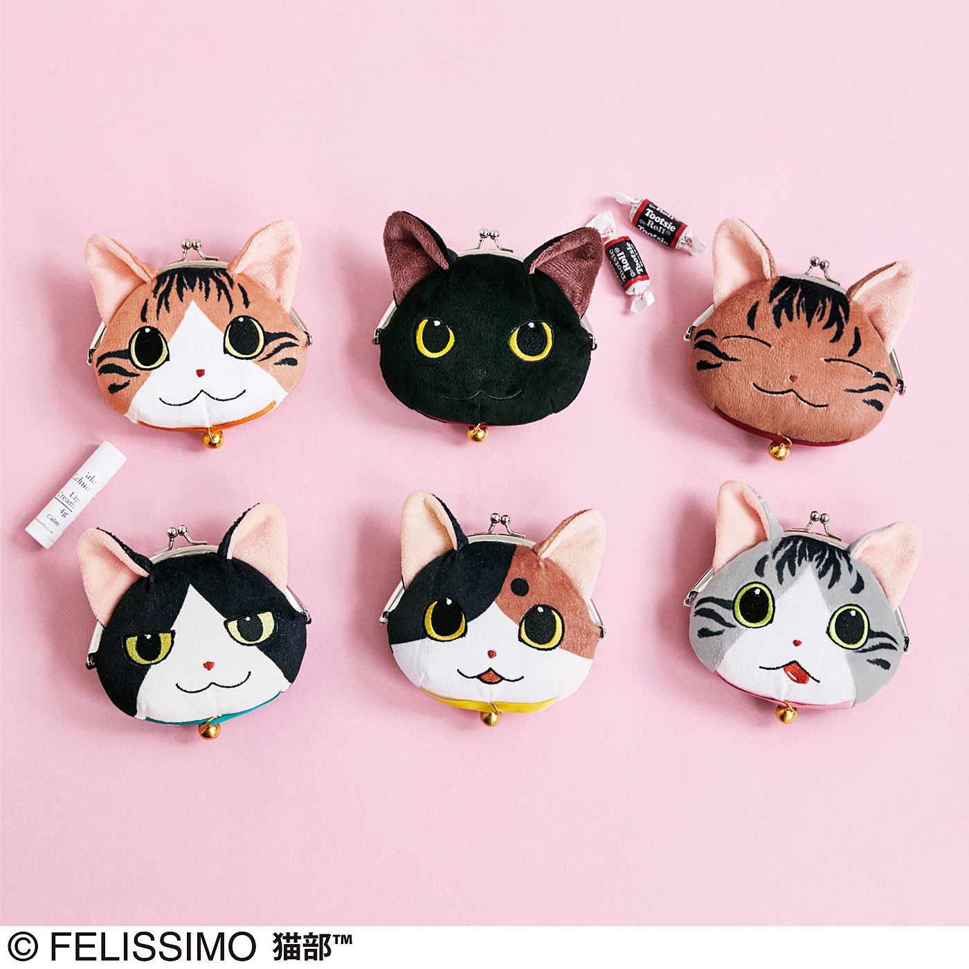 Japan Import Yamano Teacher Design Round Face Kitty Bell Ringer Silver Buttonbag Wallet Fenlich Dreams Cat Part Gift