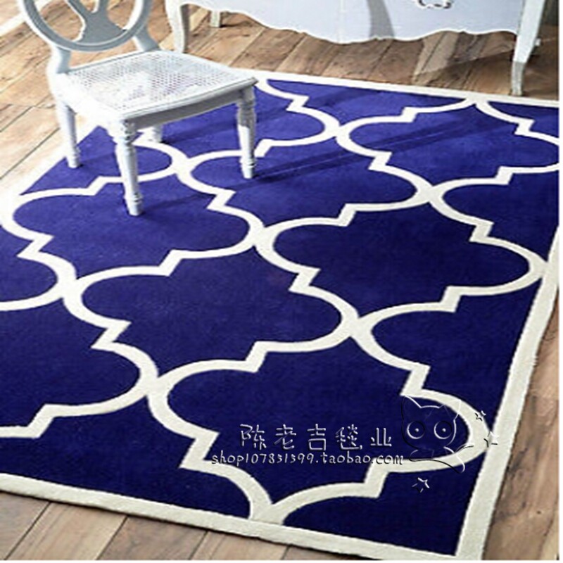 Simple modern plaid carpet living room tea table sofa rug bedroom bedside clothing store rug custom rectangular