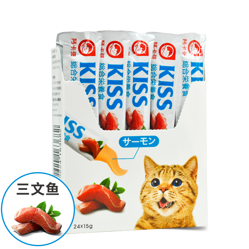 Mèo dải snack dinh dưỡng vỗ béo aka mèo mạnh chất lỏng mèo ăn nhẹ gói mềm 15g * 24 đồ ăn nhẹ cho mèo - Đồ ăn nhẹ cho mèo mua thức ăn cho mèo