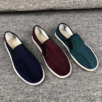 Taizhou Xishan cloth shoes old Beijing Zhongqing mens daily casual soft bottom breathable non-slip slip-on splicing shoes
