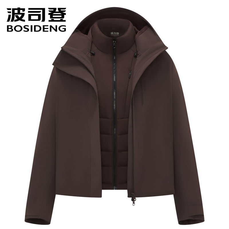 Bosideng 2025 Autumn/Winter New Women's Outdoor Goose down Short Hooded 3-in-1 Jacket down Coat Bosideng 2025 Autumn/Winter New Women's Outdoor Goose down Short Hooded 3-in-1 Jacket down Coat