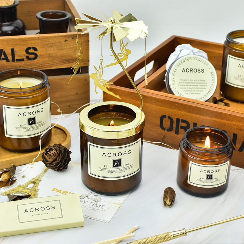 Aromatic candlesHousehold room romantic fragrance gift soybean wax home decorated purified air small brown bottle