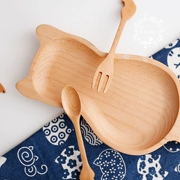 Xuất khẩu Nhật Bản Elm Stereo Silhouette Kitten Fruit mảng Pha chế Dish Dish Dish Wood Dish Nut Dish