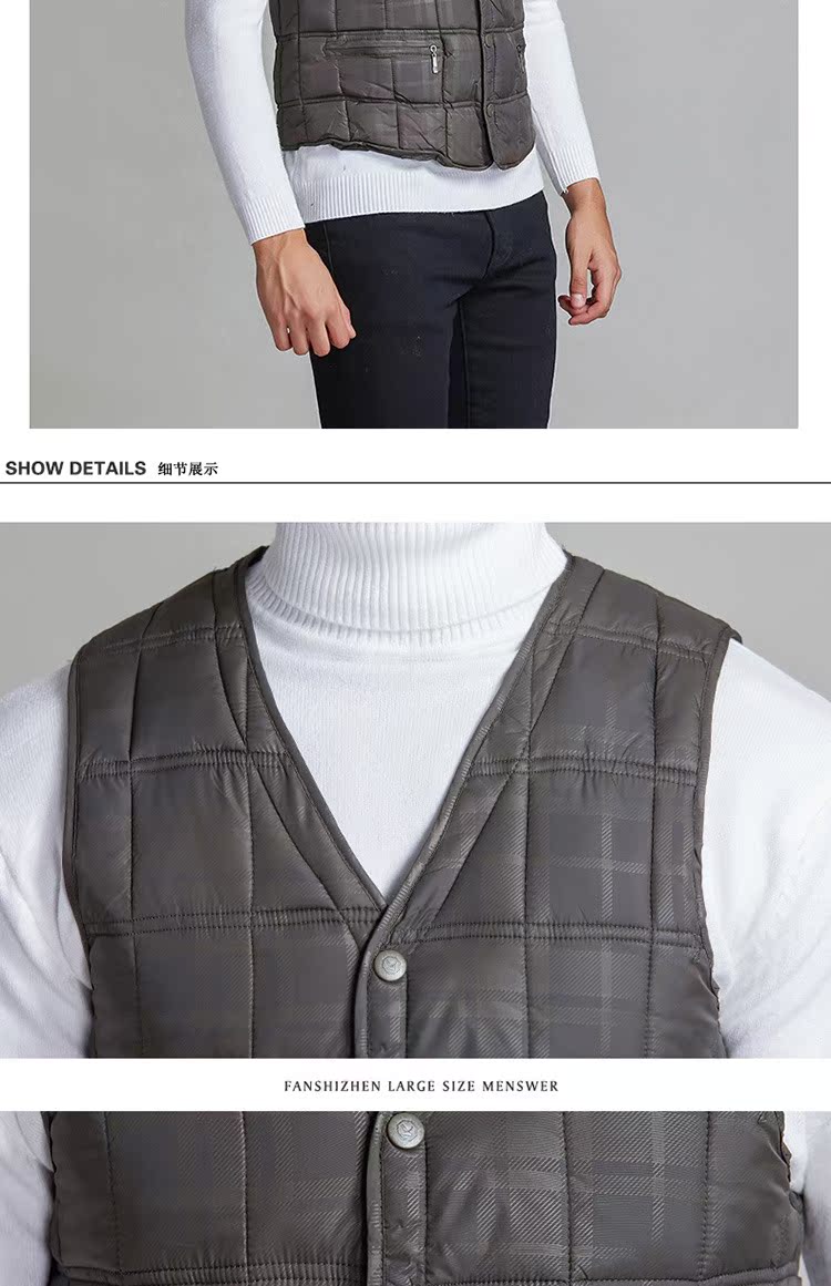 Mùa thu đông 2018 xuống áo vest cotton trung niên nam vest kinh doanh bình thường cổ chữ V xu hướng size dày 8690 áo khoác vest nam hàn quốc