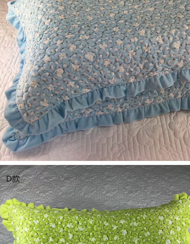 Gối phong cách Hàn Quốc dày cotton ngắn sang trọng gối đơn 1 đôi ba lớp với gối bông nhồi bông mùa đông - Gối trường hợp gối tựa lưng