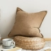 Nhật Bản phong cách rắn màu bông văn học và vải lanh gối sofa đệm hộ gia đình đầu giường eo vuông trở lại sofa lanh gối - Trở lại đệm / Bolsters Trở lại đệm / Bolsters
