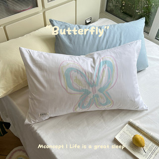 Moonlight collection line butterfly designer original ins pure cotton cartoon pillowcase single piece 48x74cm
