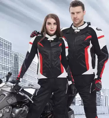 BENKIA locomotive riding suit men and women Autumn anti-drop warm top summer mesh machine racing pants suit
