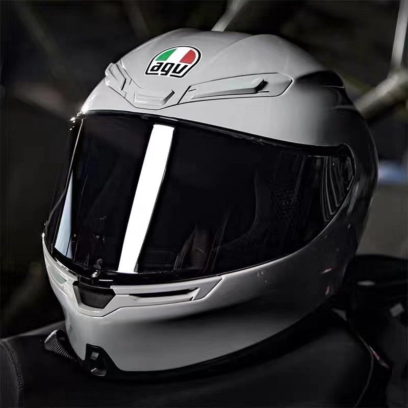 Italian AGV K6 motorcycle helmet men and women four seasons motorcycle racing full helmet anti-fog helmet cement gray