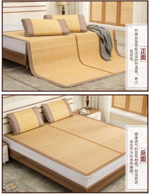 Old mater ngói tre nho hai mặt tre mat 1,8m giường 1,5 m 1,2 cao cấp mat mùa hè gấp thẳng tự nhiên - Thảm mùa hè chiếu trúc 80cm