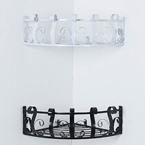 New wrought iron corner clapboard shelf fan-shaped solid wood corner frame wall triangle wall hanging European style