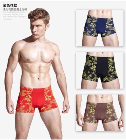 Quần short boxer 4 hộp nam quần cotton 100% cotton 衩 命 大 大 红色 红色 红色 đồ lót nam nữ